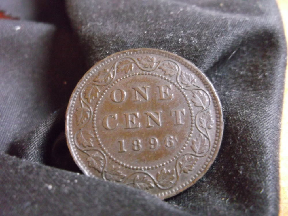 1896-Large-Cent-And-1963-Unc-Canadian-Nickel!